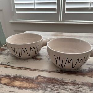 Rae Dunn Cream 'Yummy' Ceramic Bowls